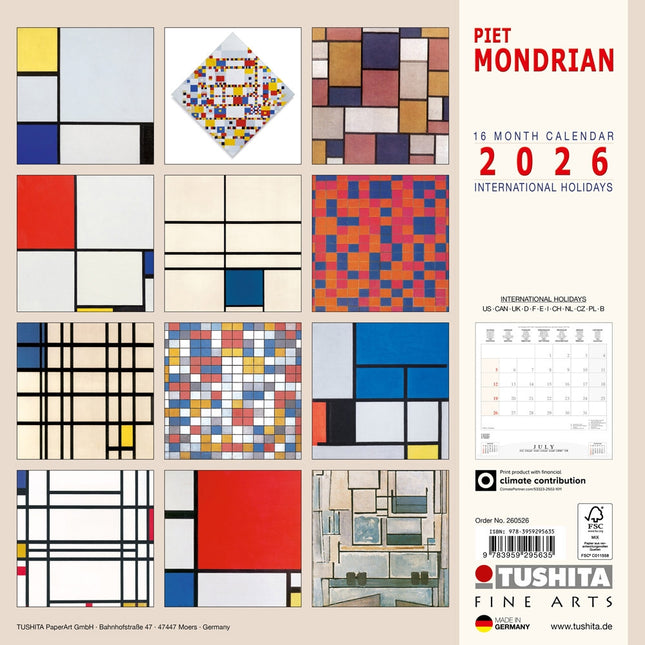 Tushita Piet Mondriaan Kalender 2026