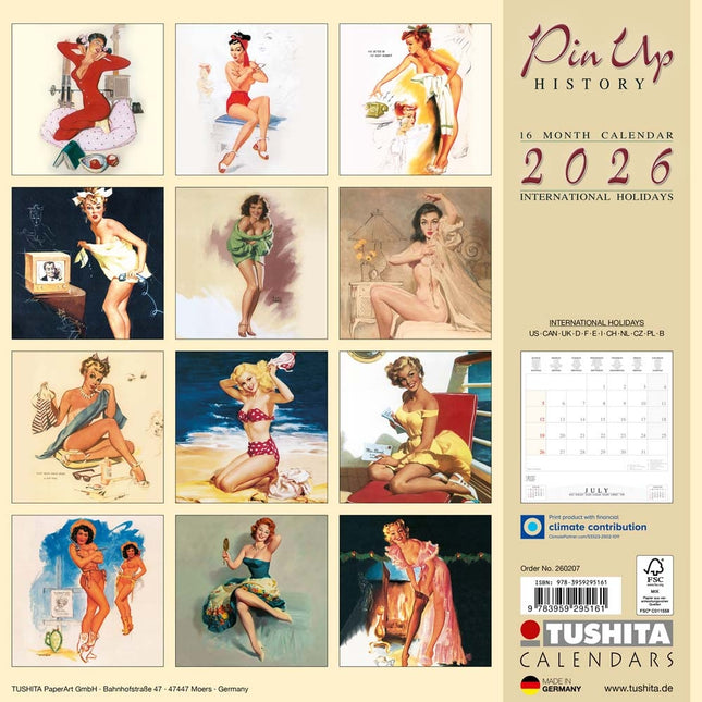 Tushita Pin Up History Kalender 2026