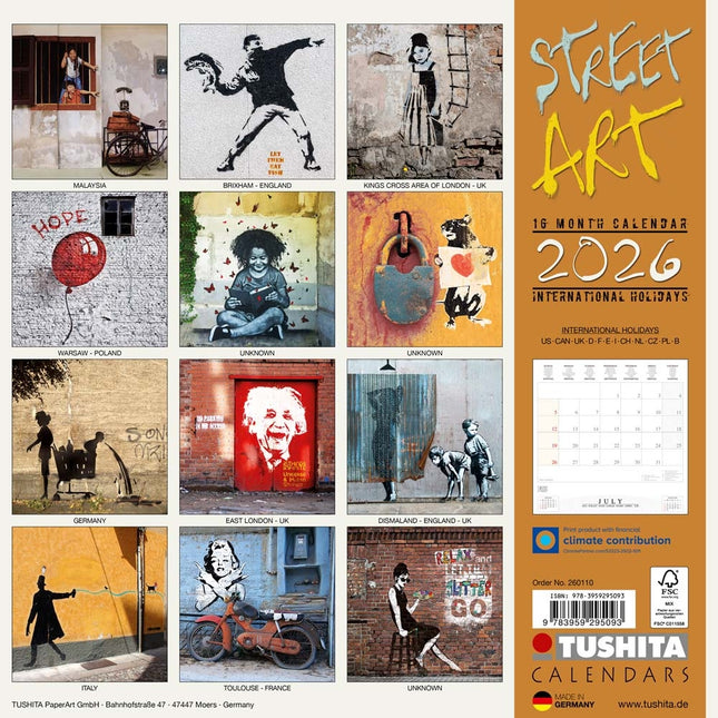 Tushita Street Art Kalender 2026
