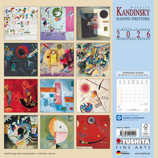 Tushita Wassily Kandinsky - Floating Structures Kalender 2026
