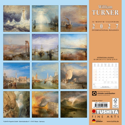Tushita William Turner Kalender 2027