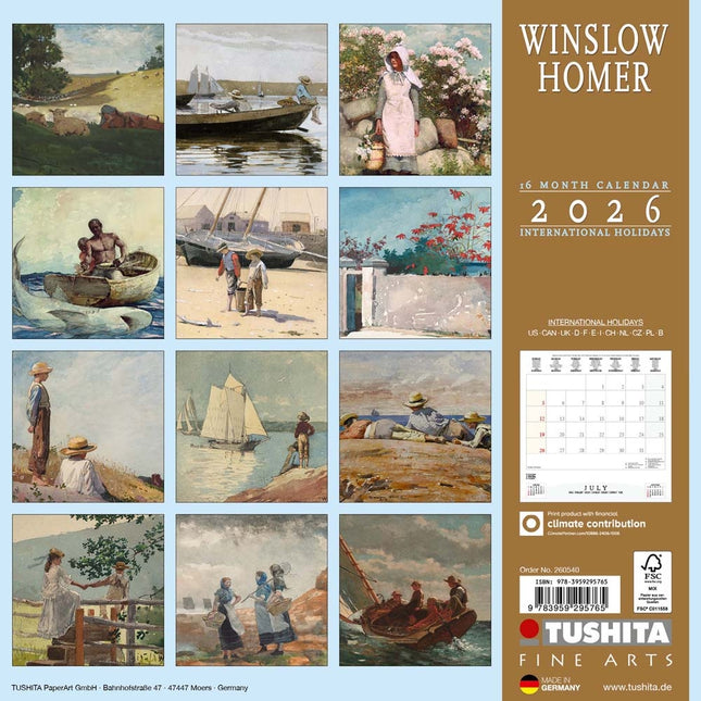 Tushita Winslow Homer Kalender 2026