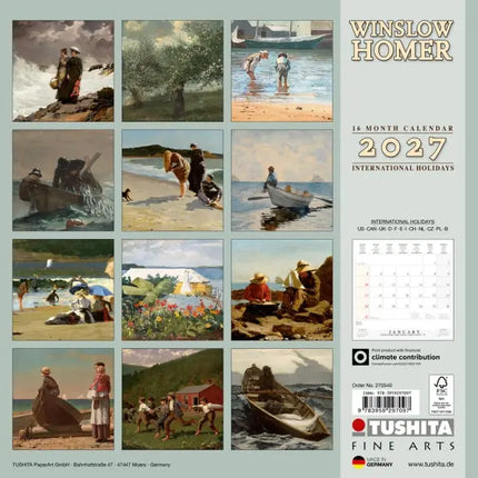 Tushita Winslow Homer Kalender 2027