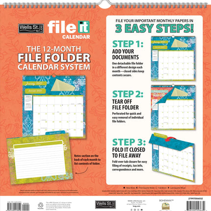 Wells st. by Lang Bohemian File It Kalender 2026
