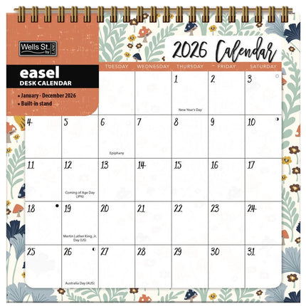 Wells st. by Lang Flora and Fauna Easel Desk Kalender 2026