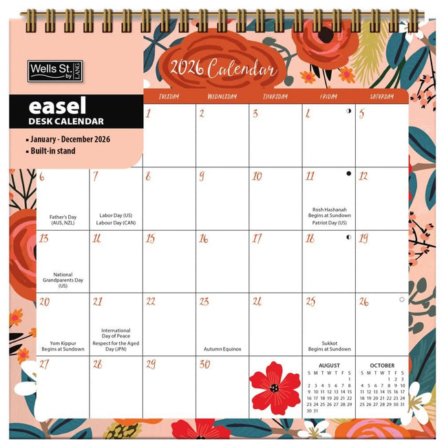 Wells st. by Lang Shine Within Easel Desk Kalender 2026