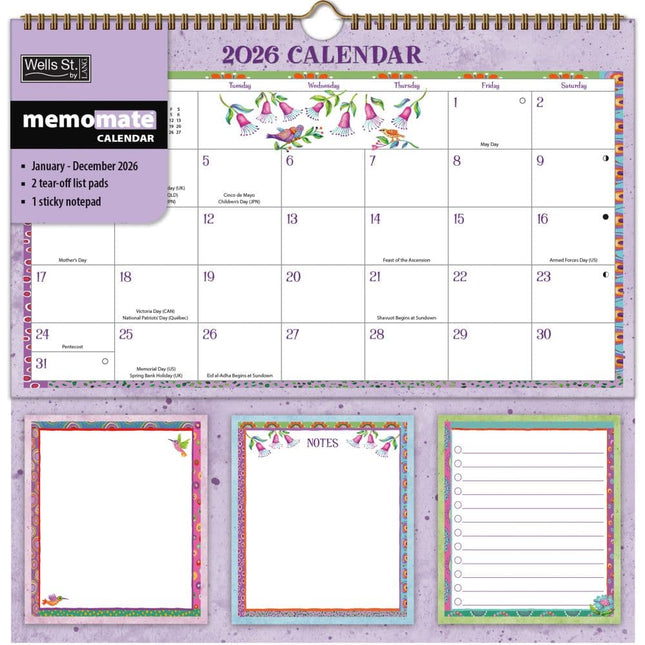 Wells st. by Lang Simple Inspirations Memo Kalender 2026