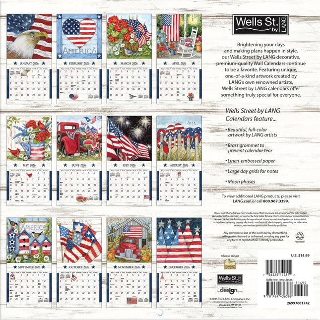 Wells st. by Lang Stars and Stripes Kalender 2026