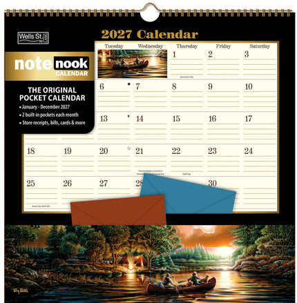 Wells st. by Lang Terry Redlin Pocket Note Nook Kalender 2026