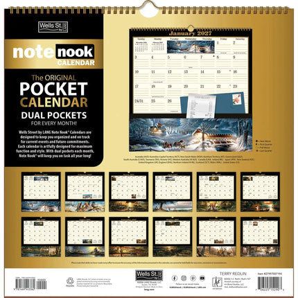 Wells st. by Lang Terry Redlin Pocket Note Nook Kalender 2027