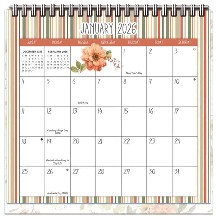 Wells st. by Lang Watercolor Wonder Easel Desk Kalender 2026