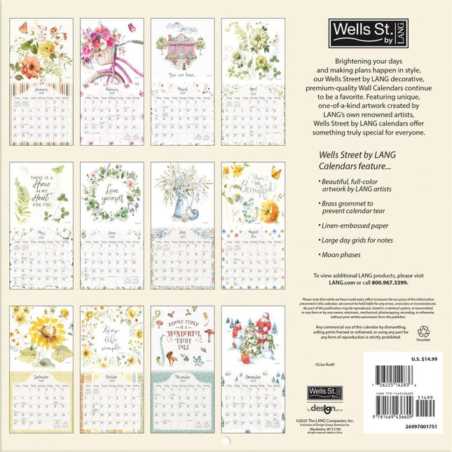 Wells st. by Lang Watercolor Wonder Kalender 2026