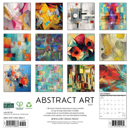 Willow Creek Abstract Art Kalender 2027