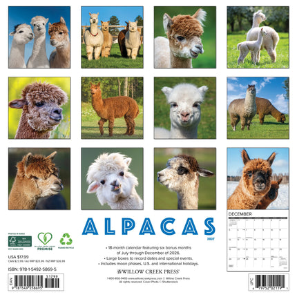 Willow Creek Alpacas Kalender 2027