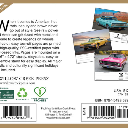 Willow Creek American Muscle Cars Kalender 2026 Boxed