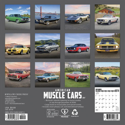 Willow Creek American Muscle Cars Kalender 2027 Mini