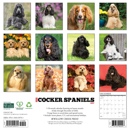 Willow Creek Amerikaanse Cocker Spaniel Kalender 2027