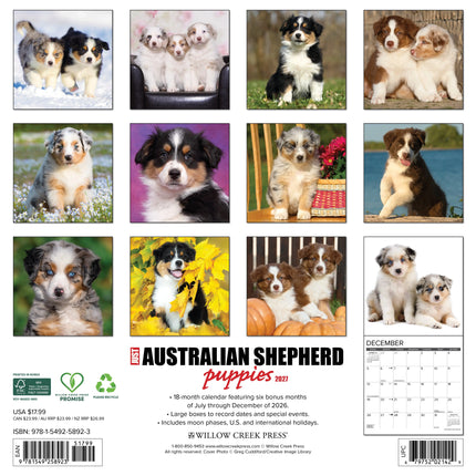 Willow Creek Australian Shepherd Puppies Kalender 2026