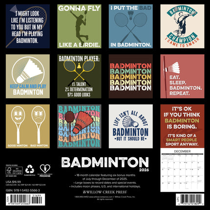 Willow Creek Badminton Kalender 2026