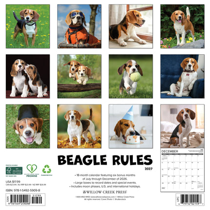 Willow Creek Beagle Rules Kalender 2027