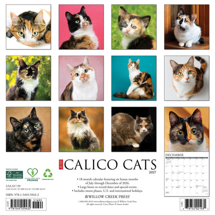 Willow Creek Calico Katten Kalender 2027