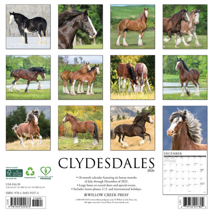 Willow Creek Clydesdales Kalender 2026
