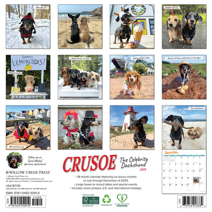 Willow Creek Crusoe de Teckel Kalender 2027