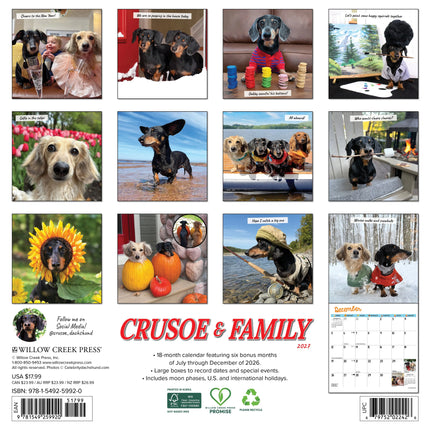Willow Creek Crusoe de Teckel Kalender 2027