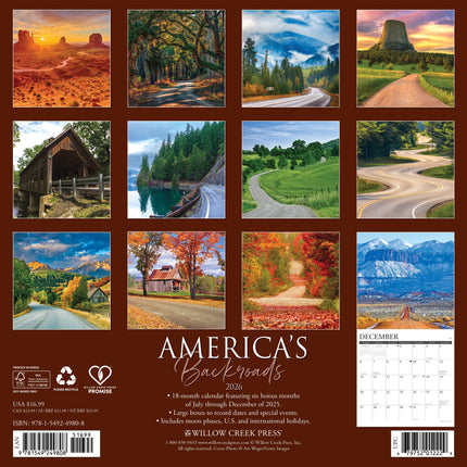 Willow Creek De Binnenwegen van Amerika Kalender 2027
