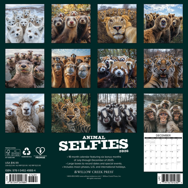 Willow Creek Dieren Selfies Kalender 2026