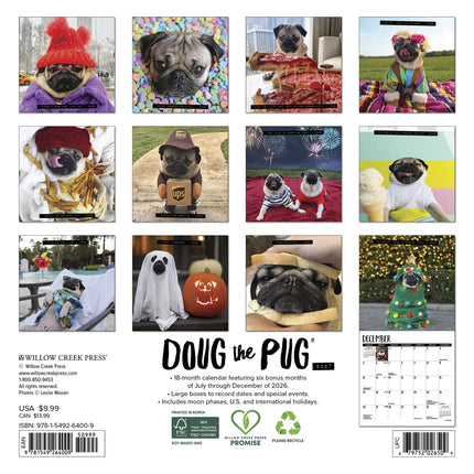 Willow Creek Doug the Pug Kalender 2027 Mini