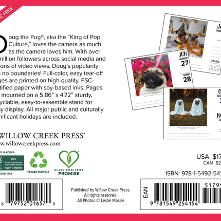 Willow Creek Doug the Pug Scheurkalender 2026 Boxed