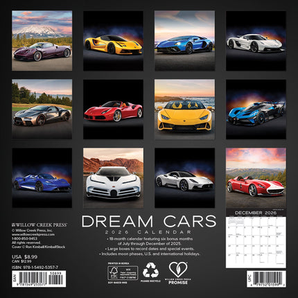 Willow Creek Dream Cars Kalender 2026 Mini