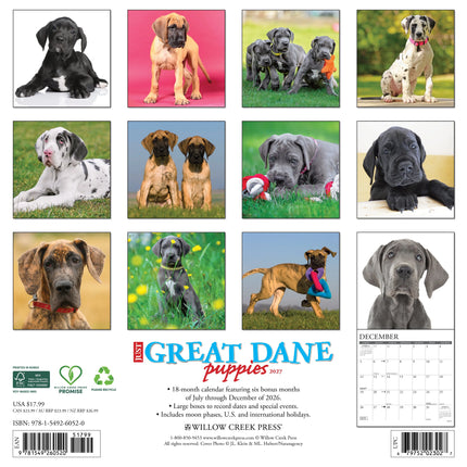 Willow Creek Duitse Dog Puppies Kalender 2027