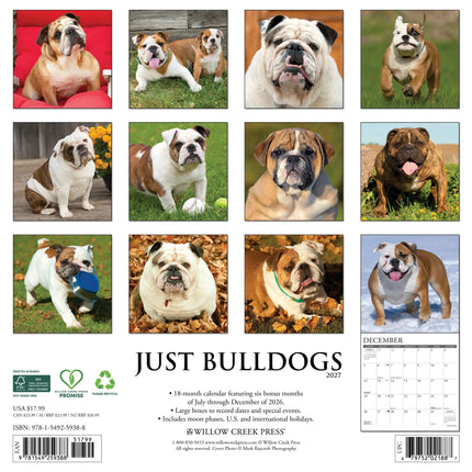 Willow Creek Engelse Buldog Kalender 2027
