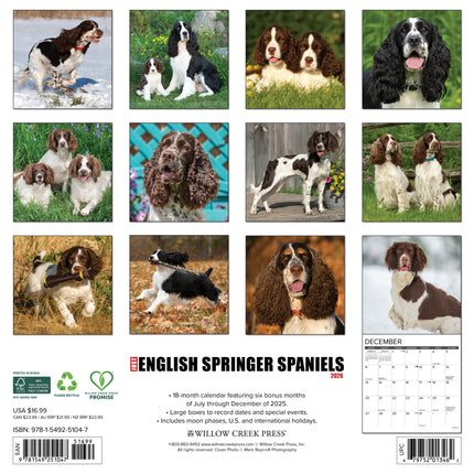 Willow Creek Engelse Springer Spaniel Kalender 2026