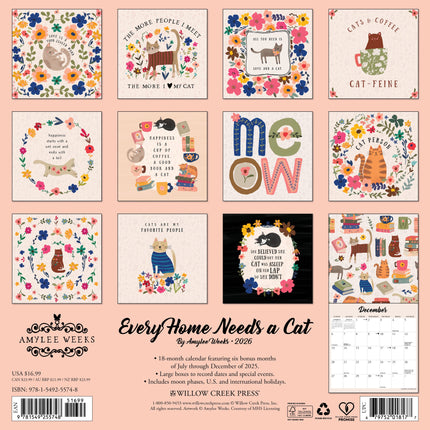 Willow Creek Every Home Needs a Cat (MHS) Kalender 2026