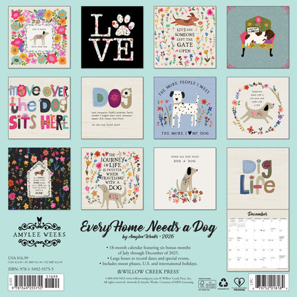 Willow Creek Every Home Needs a Dog (MHS) Kalender 2026