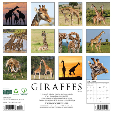 Willow Creek Giraffen Kalender 2026