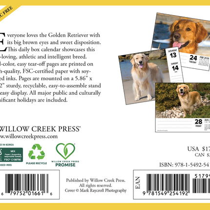 Willow Creek Golden Retriever Scheurkalender 2026 Boxed
