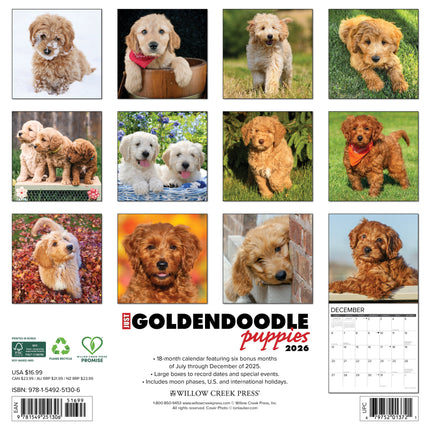 Willow Creek Goldendoodle Puppies Kalender 2026