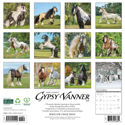 Willow Creek Gypsy Vanner Kalender 2026
