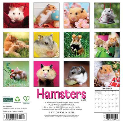 Willow Creek Hamsters Kalender 2026