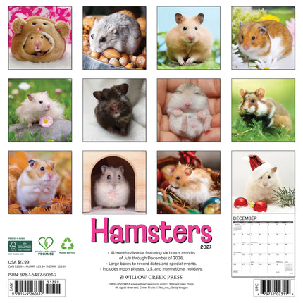 Willow Creek Hamsters Kalender 2027