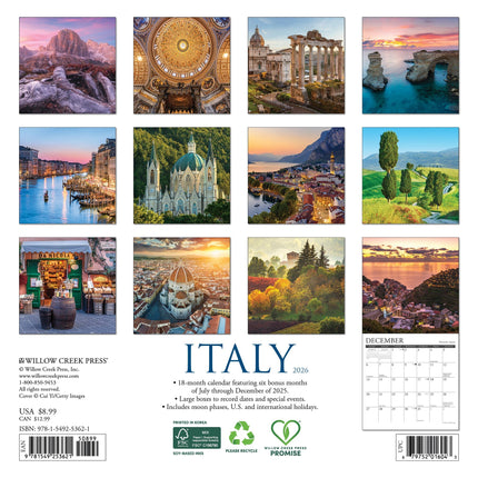 Willow Creek Italië Kalender 2026 Mini