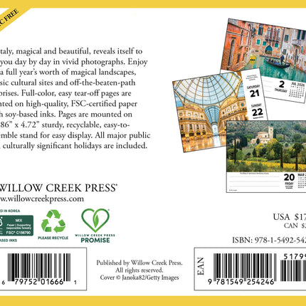 Willow Creek Italië Scheurkalender 2026 Boxed