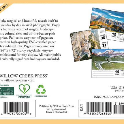 Willow Creek Italië Scheurkalender 2027 Boxed