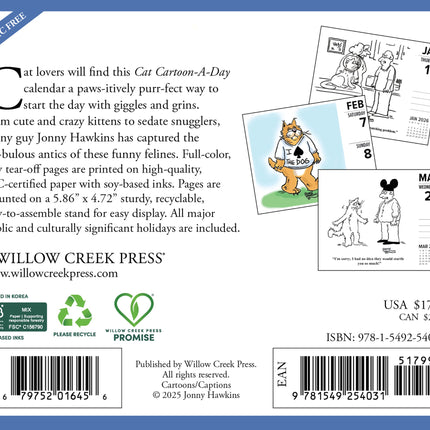 Willow Creek Katten Cartoon Scheurkalender 2026 Boxed