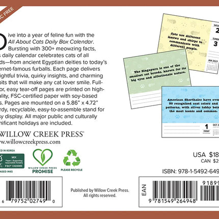 Willow Creek Katten Feitjes Scheurkalender 2027 Boxed