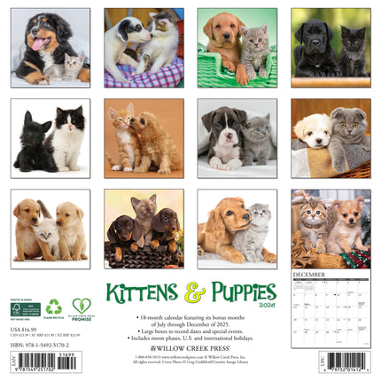 Willow Creek Kittens en Puppies Kalender 2026